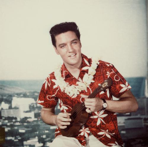 Elvis Presley plucking in 'Blue Hawaii'